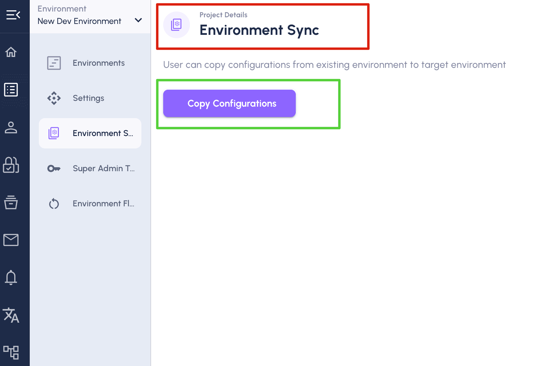 release env sync